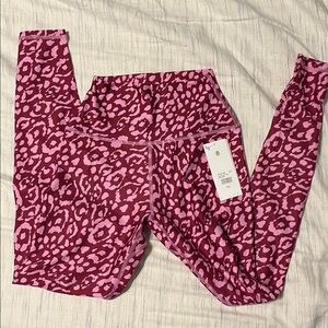 NWT XS Spiritual Gangster high waist leggings reddish with pink animal print
